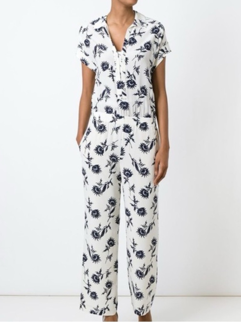 Tory Burch Silk Floral Jumpsuit